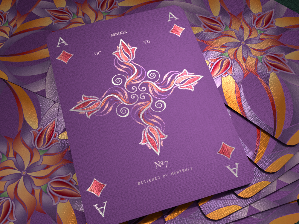 No.7 Playing Cards, Borderless Purple