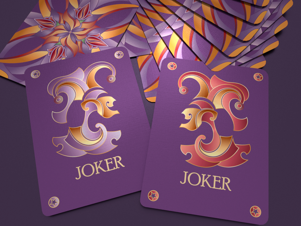 No.7 Playing Cards, Borderless Purple