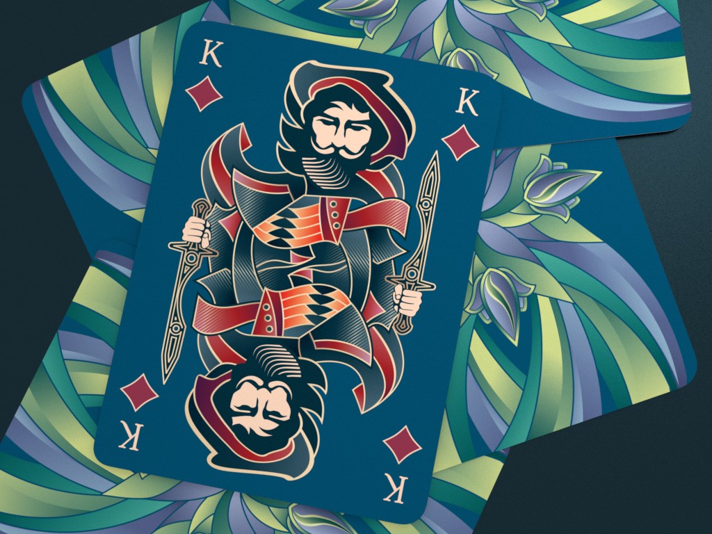 No.7 Playing Cards, Midnight Teal